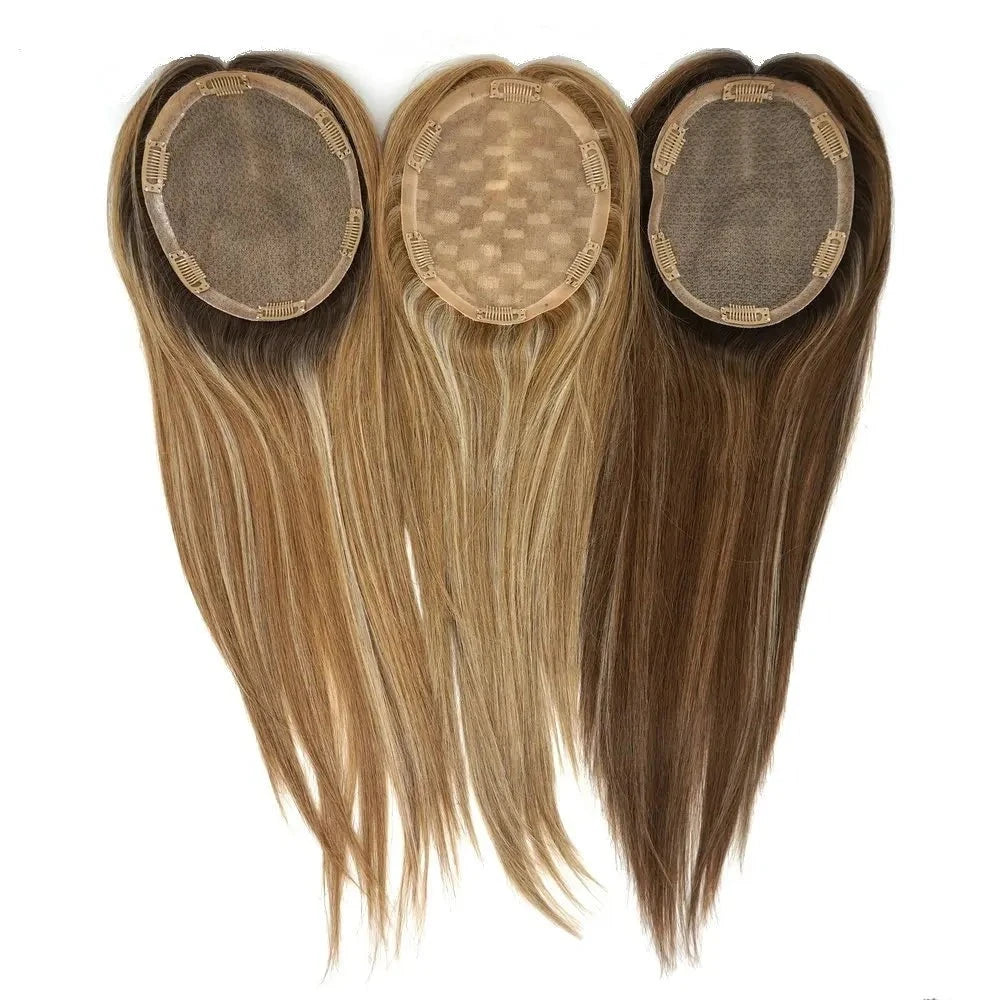 Highlight Remy Human Hair Toppers for Women Natural Jewish Wig Kosher Toupee