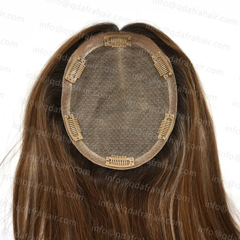 Highlight Remy Human Hair Toppers for Women Natural Jewish Wig Kosher Toupee