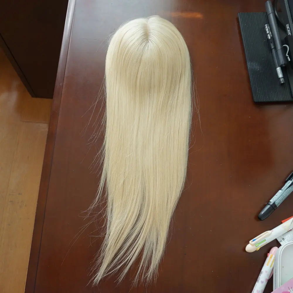 Przedłużenia z rozjaśnianych włosów naturalnych Remy dla kobiet, naturalna żydowska peruka koszerna tupet