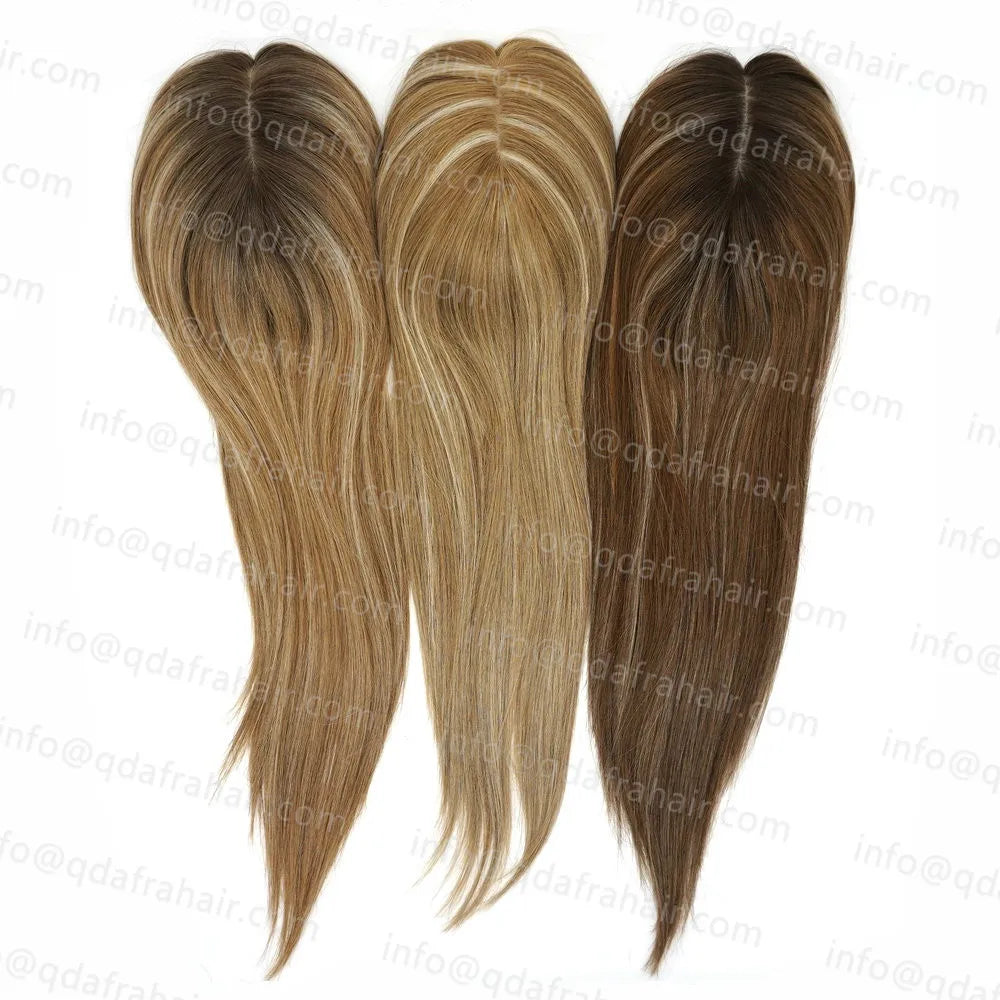 Highlight Remy Human Hair Toppers for Women Natural Jewish Wig Kosher Toupee