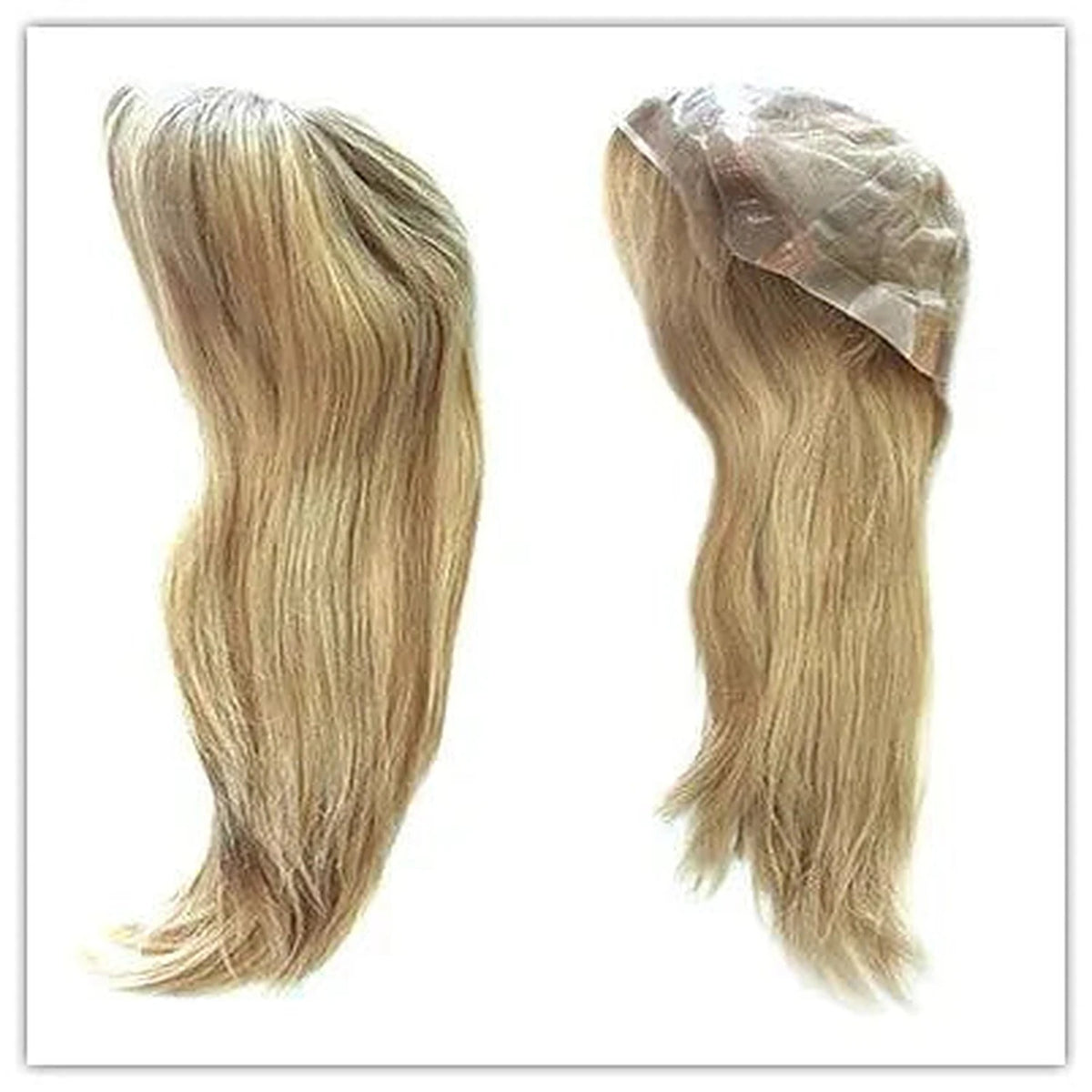 Remy Human Hair Wig Silk Top Medical Lace Wig Natural Black Silicone - top view 8