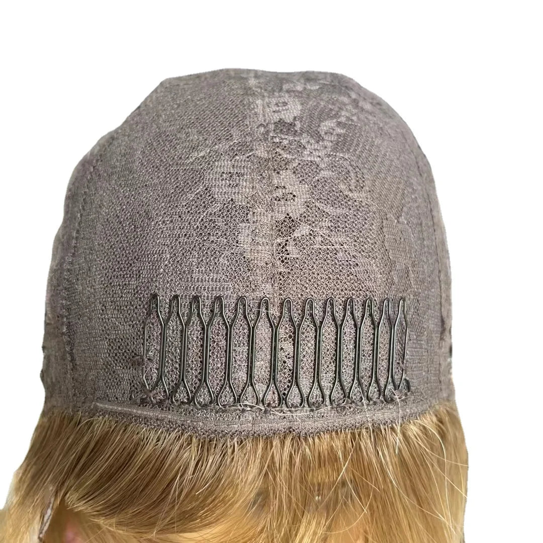 Remy-hiusperuukki, tuhkanvaalea tummilla juurilla, silkkipohja, kosher, judaica-hiuslisäke, nopea toimitus