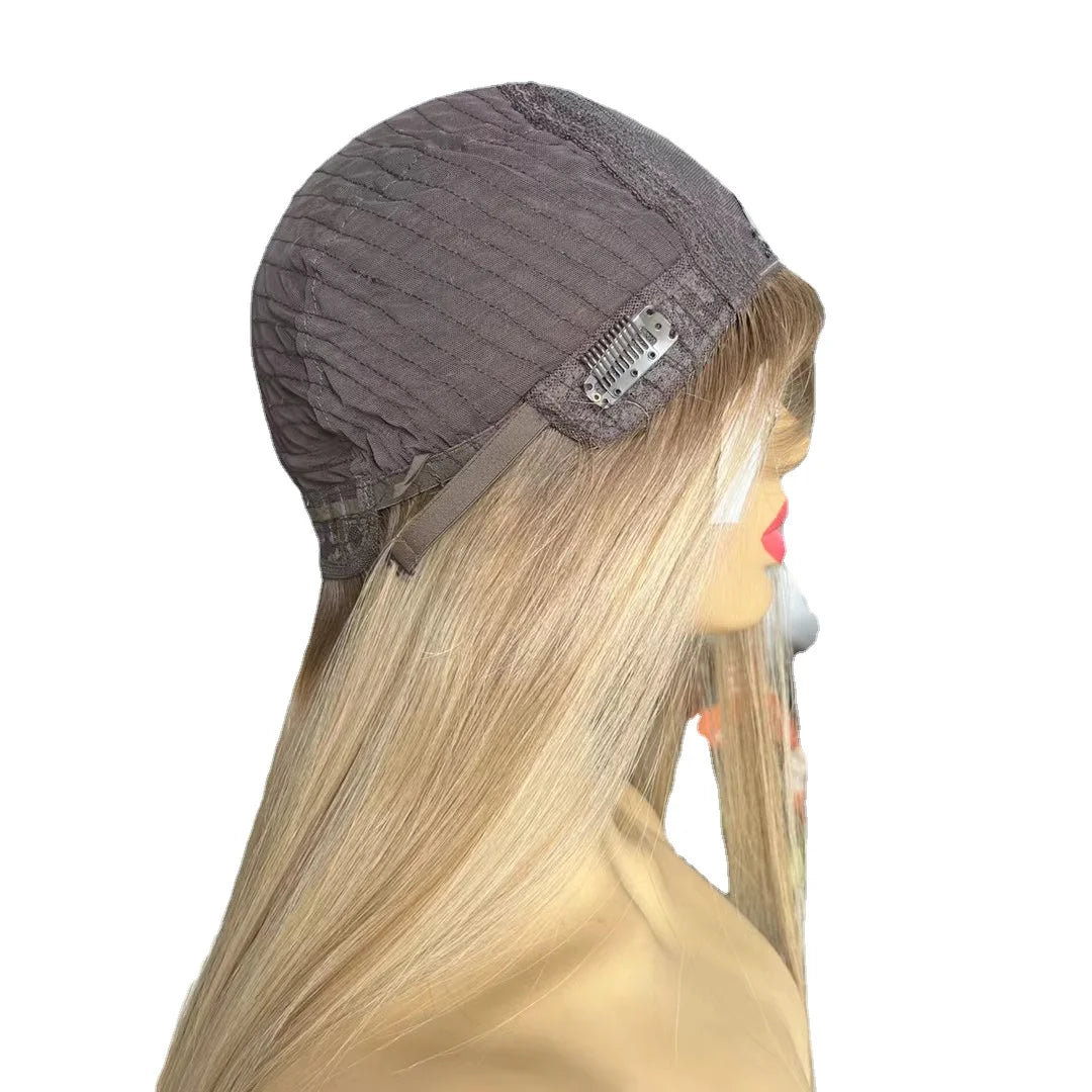 Remy-hiusperuukki, tuhkanvaalea tummilla juurilla, silkkipohja, kosher, judaica-hiuslisäke, nopea toimitus