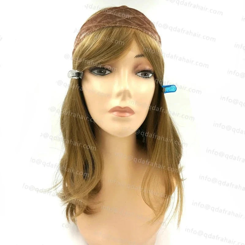 Remy Hair Kosher Wig Headband Natural Looking Lace Grip