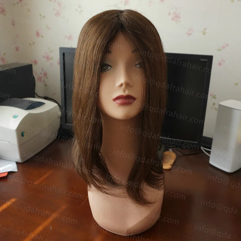 Topper z ludzkich włosów Remy, clip-in, przedłużenia dla kobiet, tupet, cabelo postiche