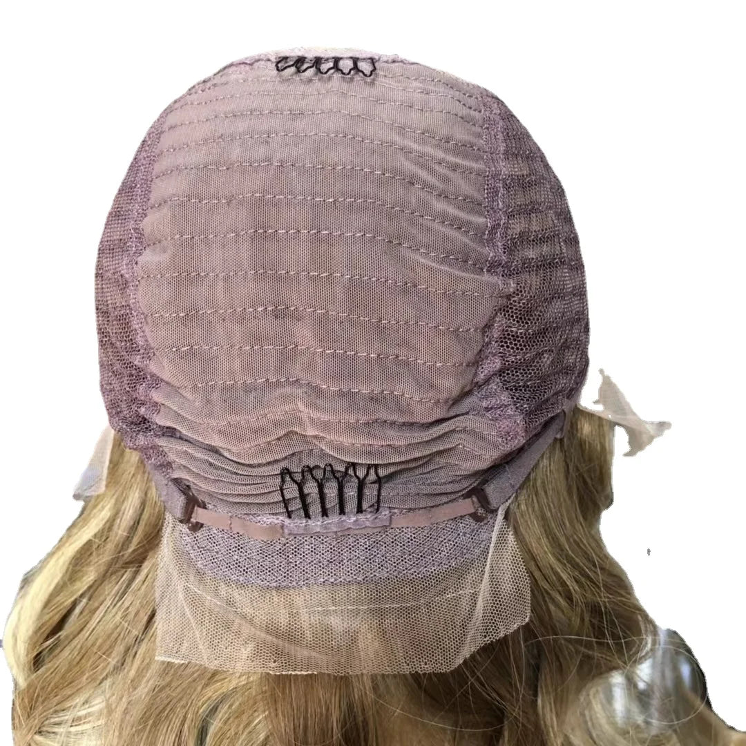 Blonde Curly Lace Front Wig Human Hair Kosher Wavy Peluca Cabello Humano Judaica