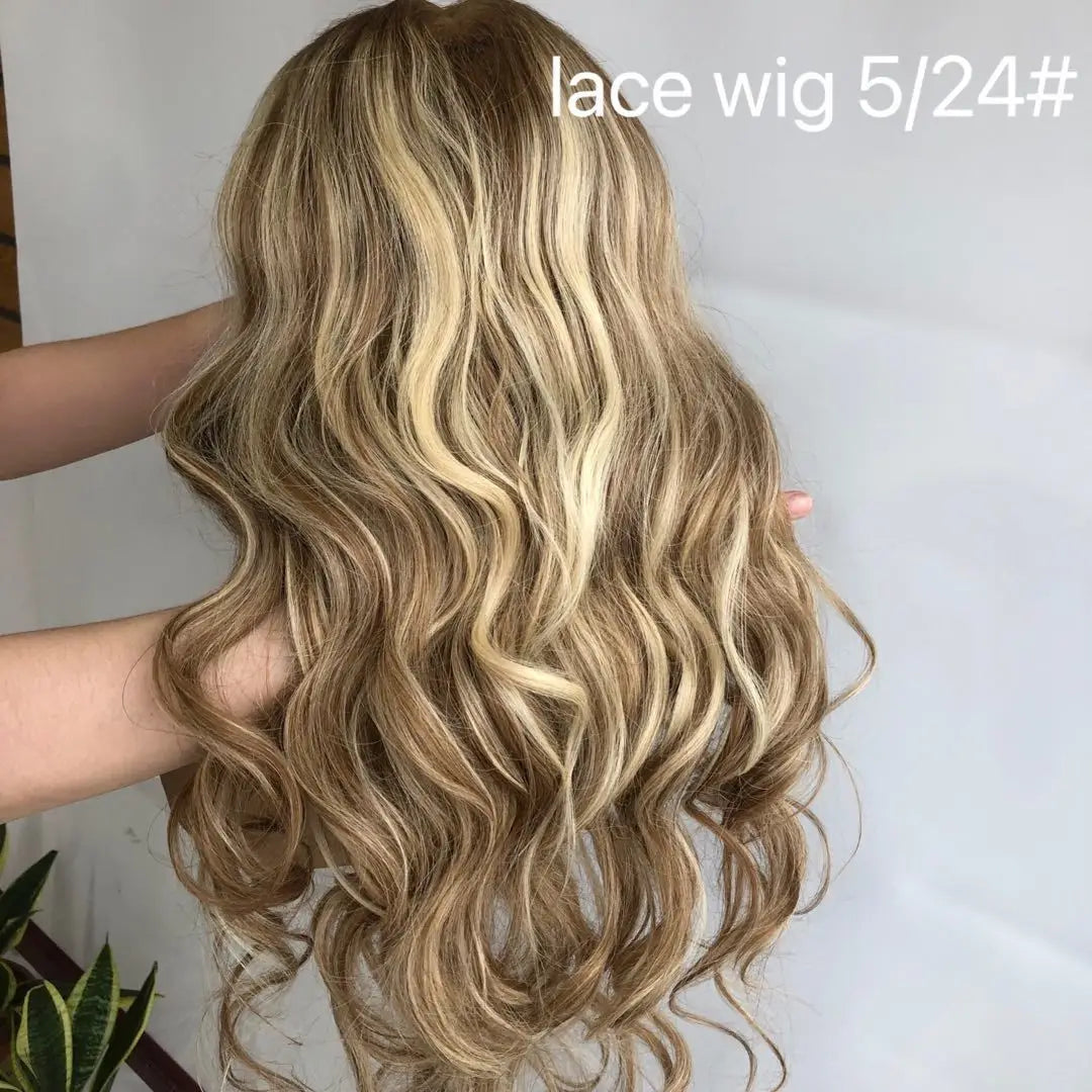 Blonde Curly Lace Front Wig Human Hair Kosher Wavy Peluca Cabello Humano Judaica