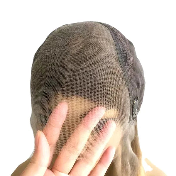 Szőke göndör csipkés frontú paróka, emberi hajból, kóser, hullámos, peluca cabello humano judaica