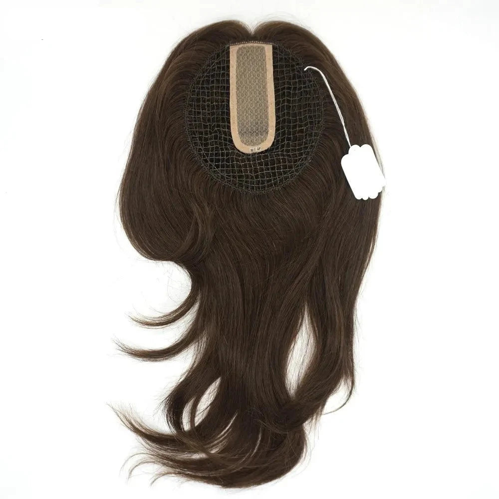 Magic Hair Topper Clip Cabello humano Remy Fishnet Seda Parte Media peluca Una pieza