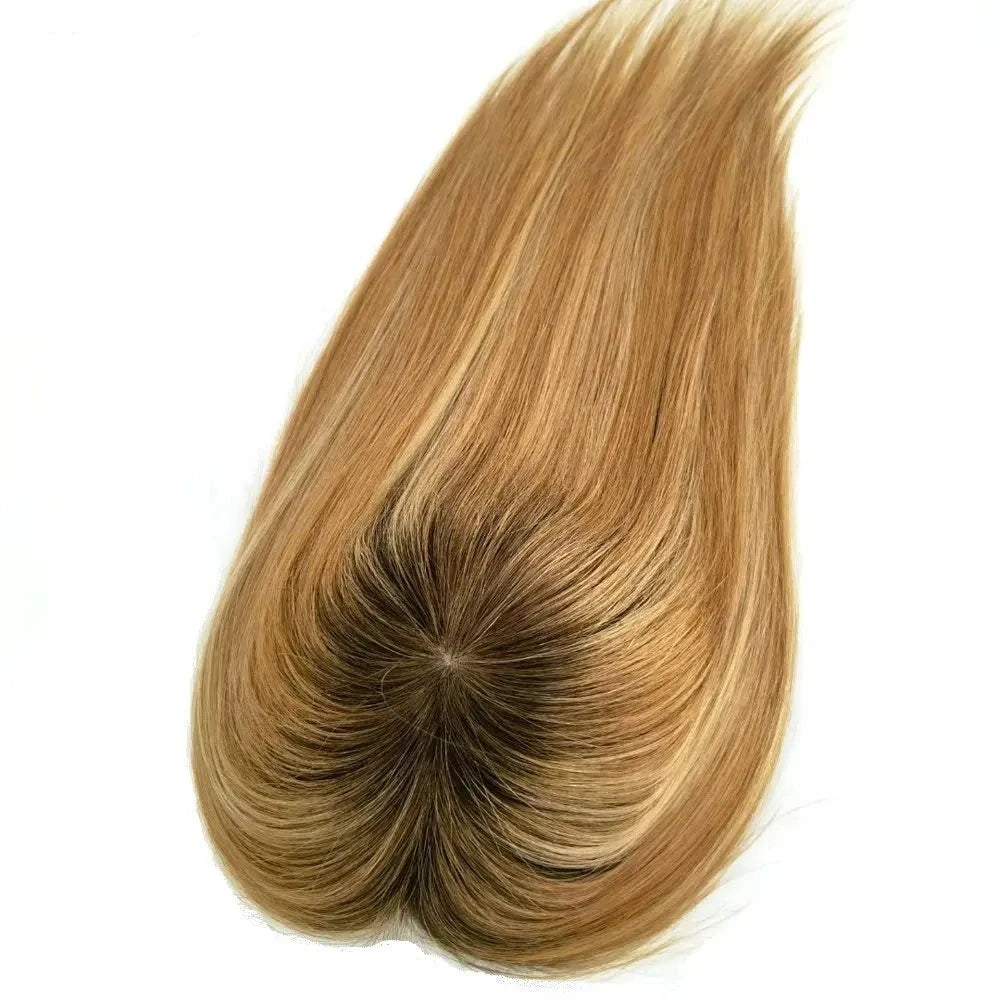 Magic Hair Topper Clip Echthaar Remy Fischnetz Seidenteil Halbe Perücke Einteiler