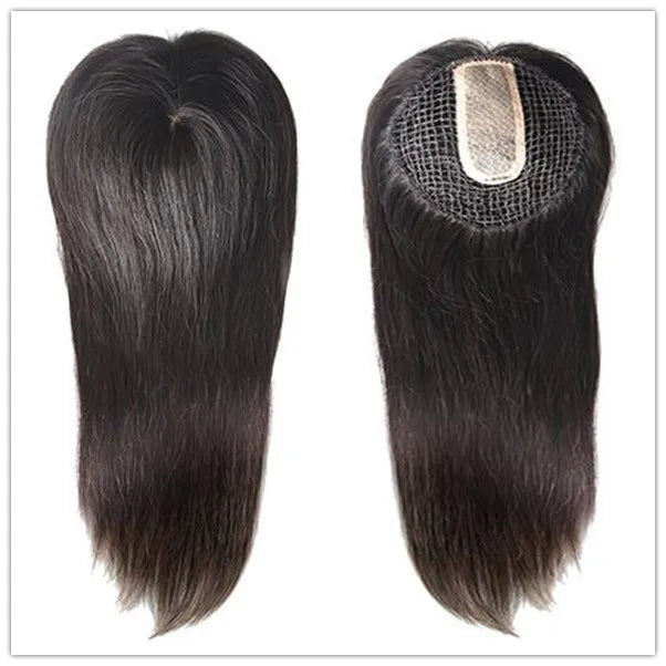 Magiczna nakładka na włosy z klipsem, ludzkie włosy Remy, siateczka rybacka, jednoczęściowa peruka z jedwabną przedziałką