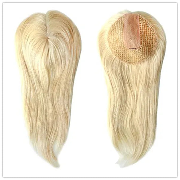 Magic Hair Topper Clip Echthaar Remy Fischnetz Seidenteil Halbe Perücke Einteiler