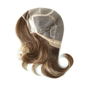 Swiss lace-front menneskehårparyk anti-allergi Remy silketop kort medicinsk paryk glat ægte hår