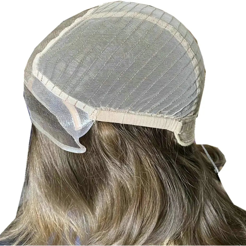 Swiss lace-front menneskehårparyk anti-allergi Remy silketop kort medicinsk paryk glat ægte hår