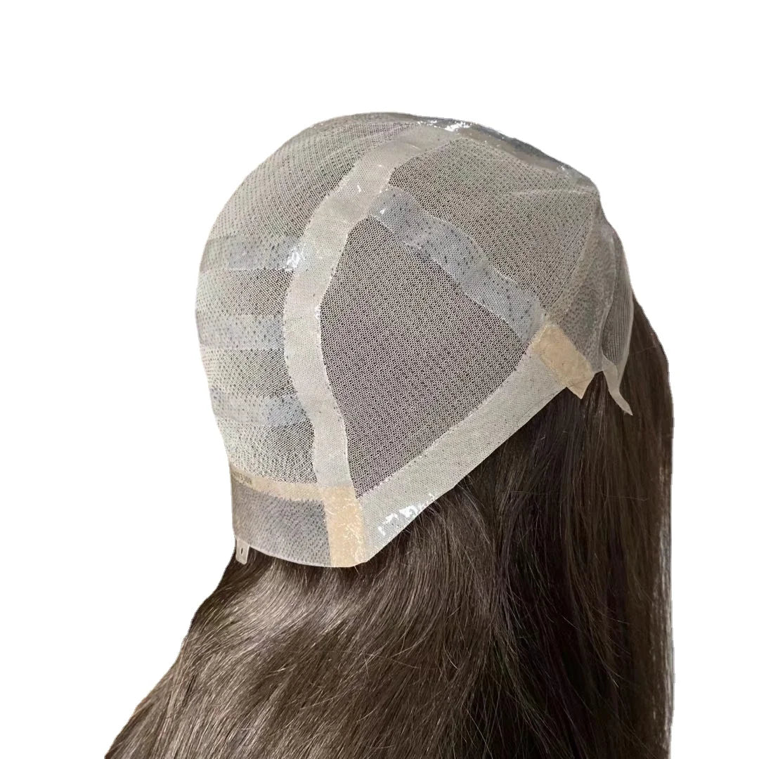 Medical Wig Remy Hair Swiss Lace Front Glueless Silicon Cap Anti-Allergic Long Hair
