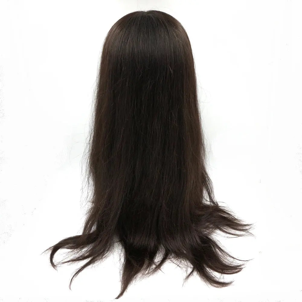 Medical Wig Remy Hair Swiss Lace Front Glueless Silicon Cap Anti-Allergic Long Hair