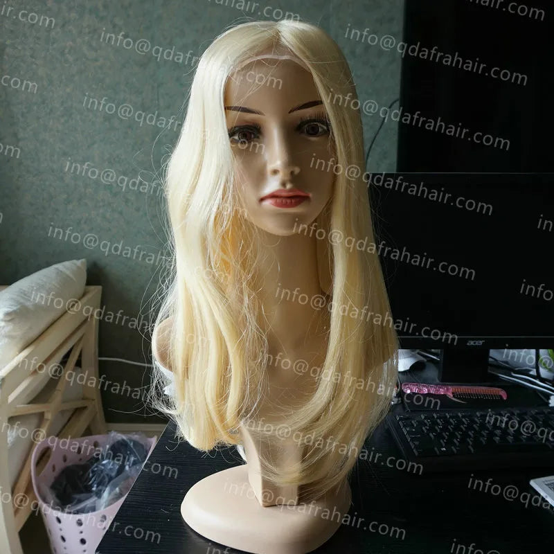Medical Wig Remy Hair Swiss Lace Front Glueless Silicon Cap Anti-Allergic Long Hair