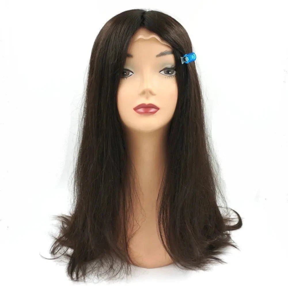 Medical Wig Remy Hair Swiss Lace Front Glueless Silicon Cap Anti-Allergic Long Hair