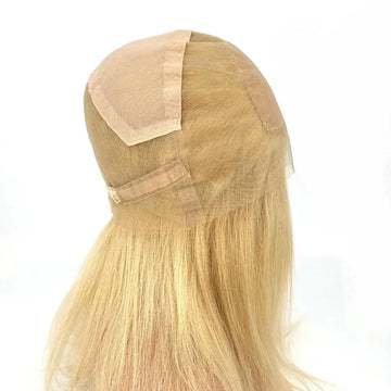 Perruque Lace Front Wig 100% brésilienne Remy, cheveux naturels blonds, 4x4, haut en soie 613, pour femmes