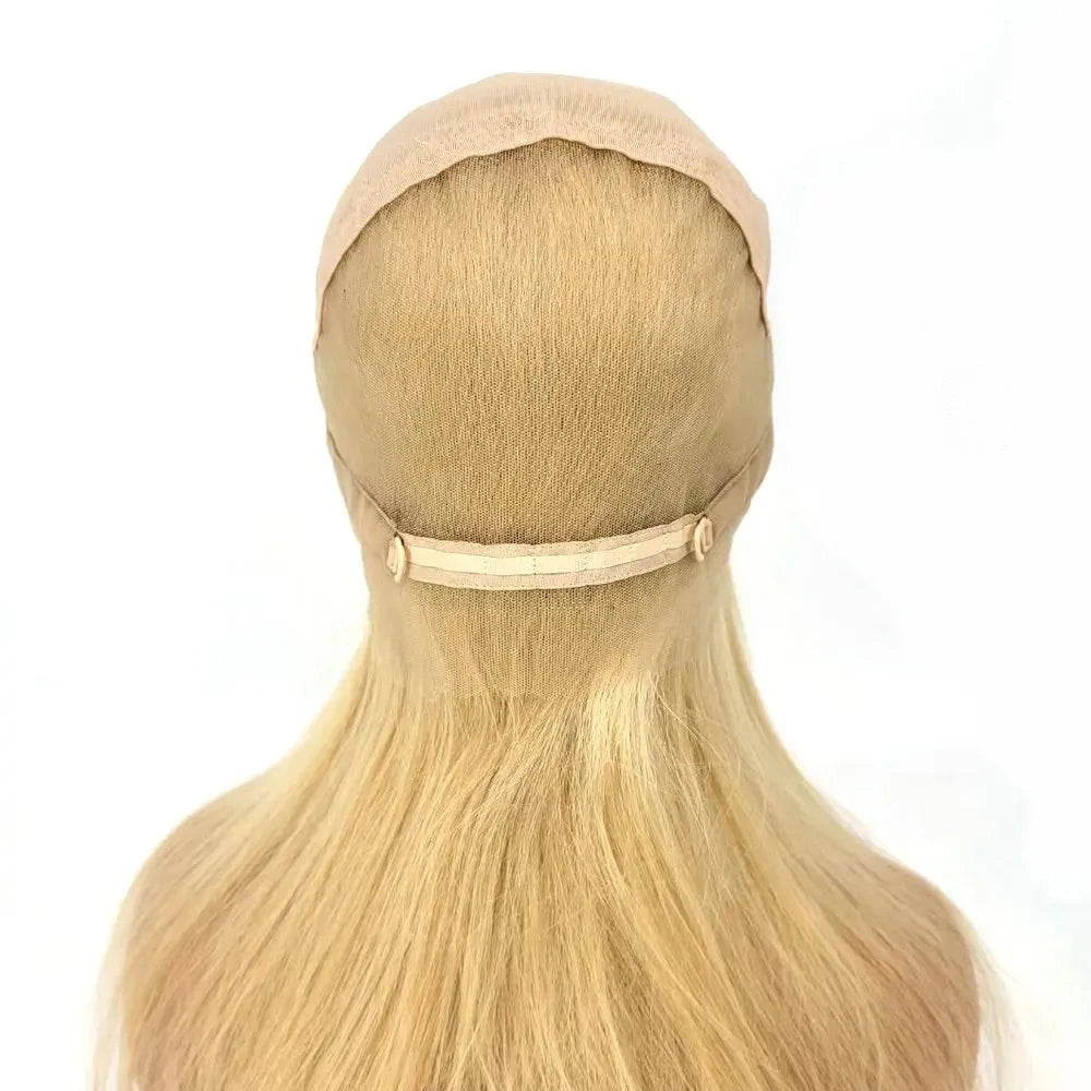 Perruque Lace Front Wig 100% brésilienne Remy, cheveux naturels blonds, 4x4, haut en soie 613, pour femmes