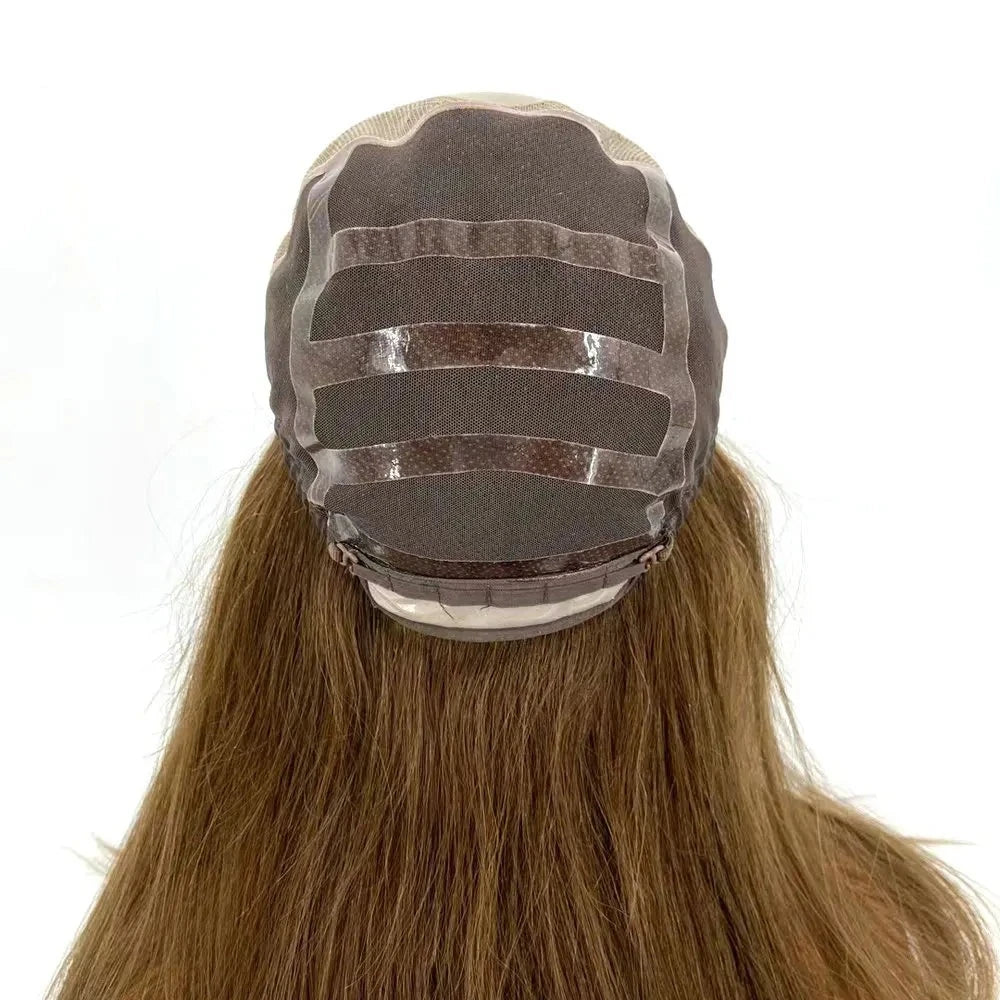 Remy-hiusperuukki, silkkitoppi, lääketieteellinen silikonipitsi, luonnollinen vaalea ombre