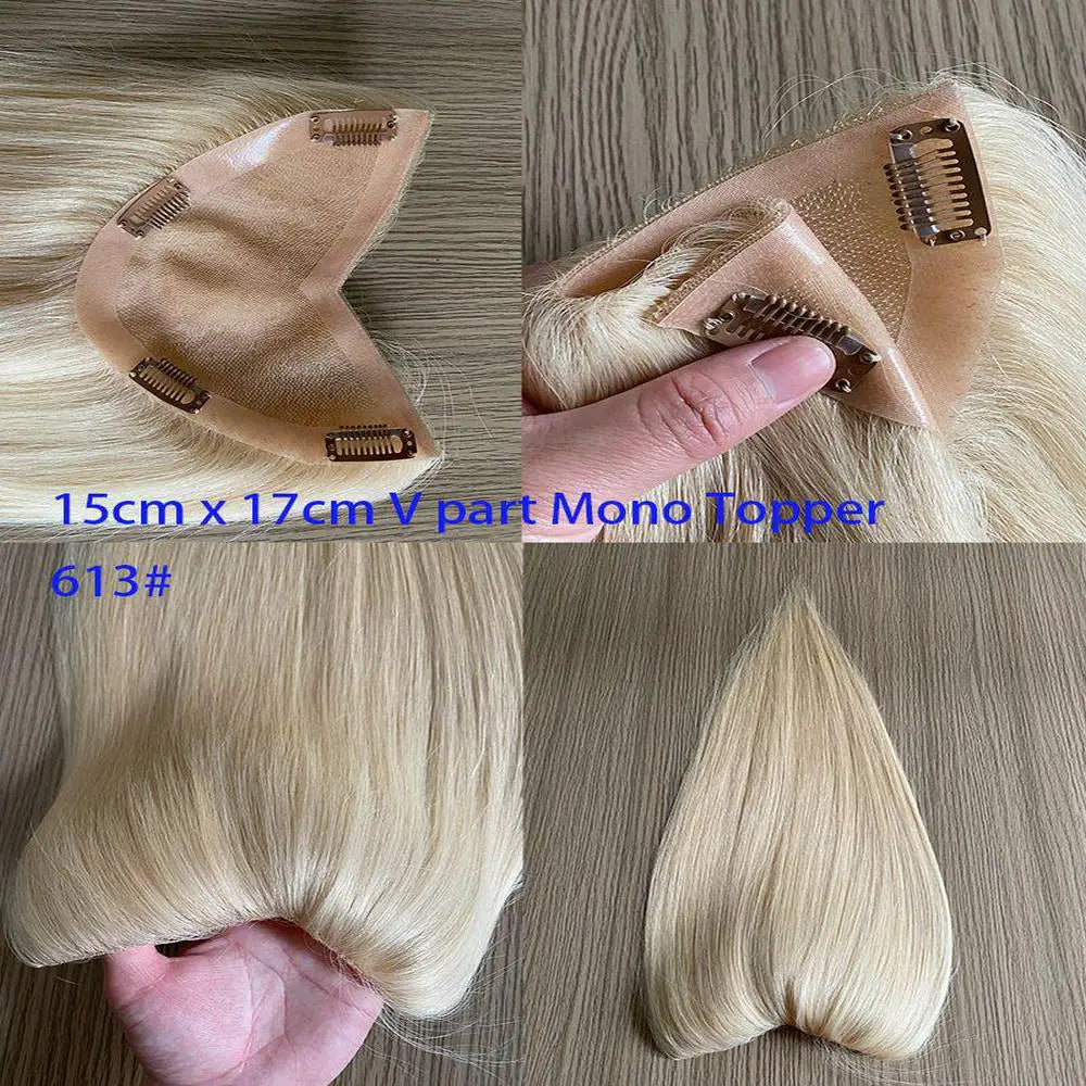 Human Hair Toupee Clip In Extensions for Women Natural Hair Topper