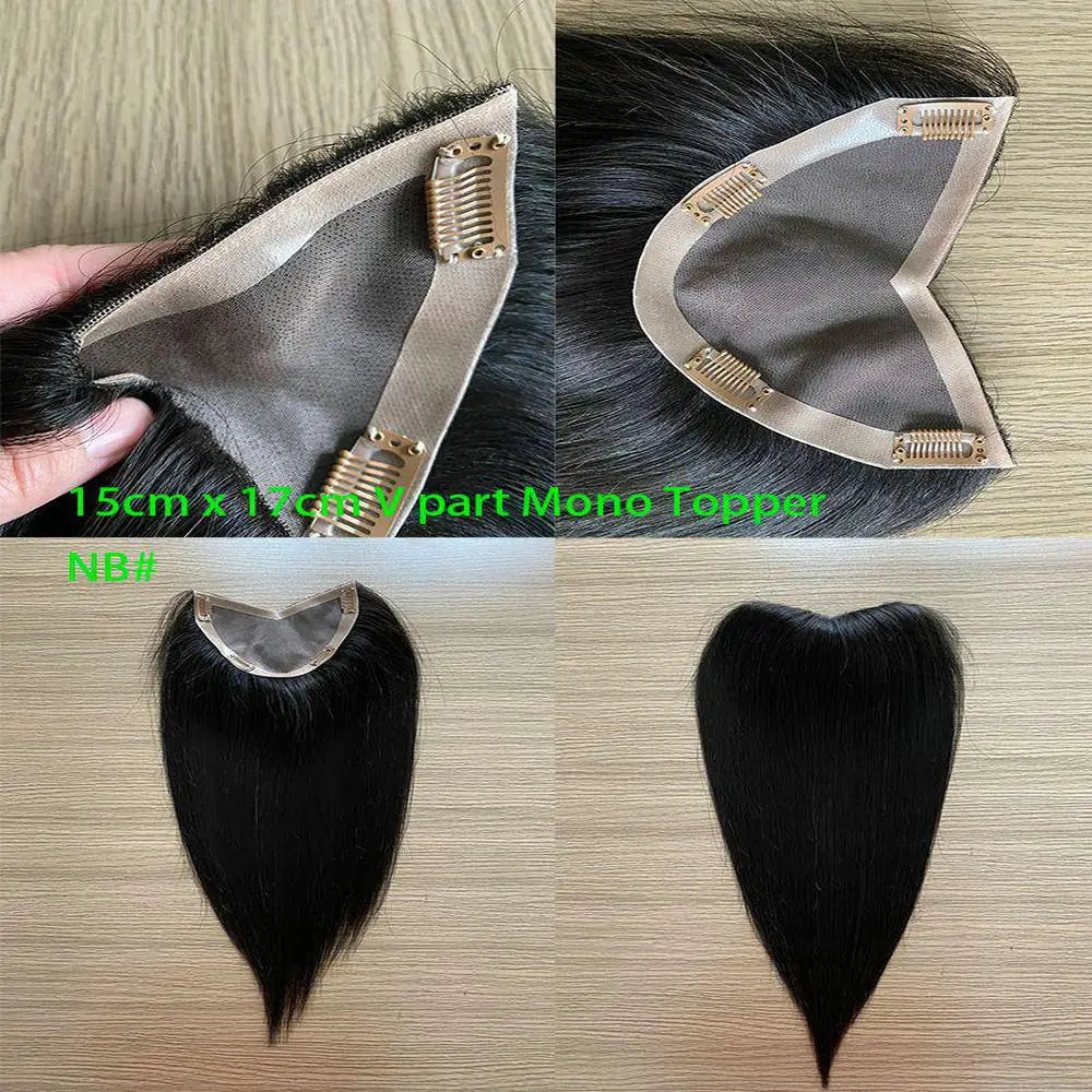 Human Hair Toupee Clip In Extensions for Women Natural Hair Topper