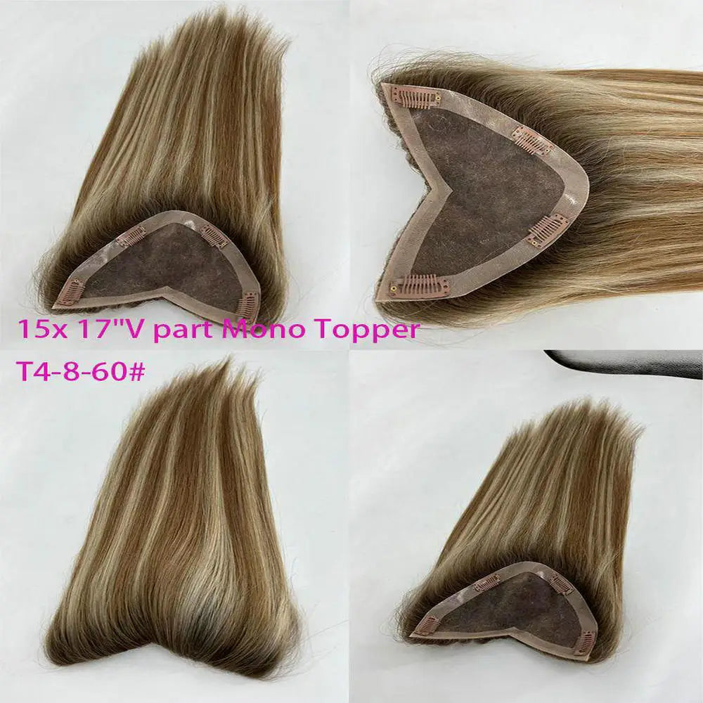 Human Hair Toupee Clip In Extensions for Women Natural Hair Topper