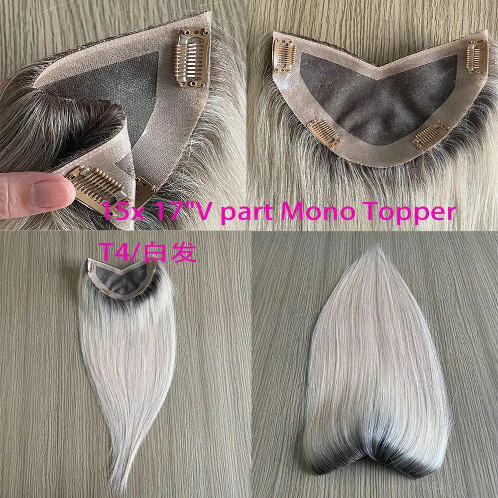 Human Hair Toupee Clip In Extensions for Women Natural Hair Topper