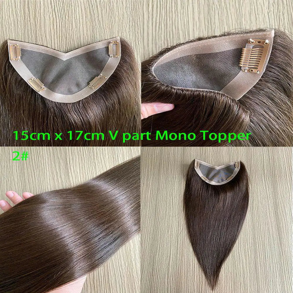 Human Hair Toupee Clip In Extensions for Women Natural Hair Topper