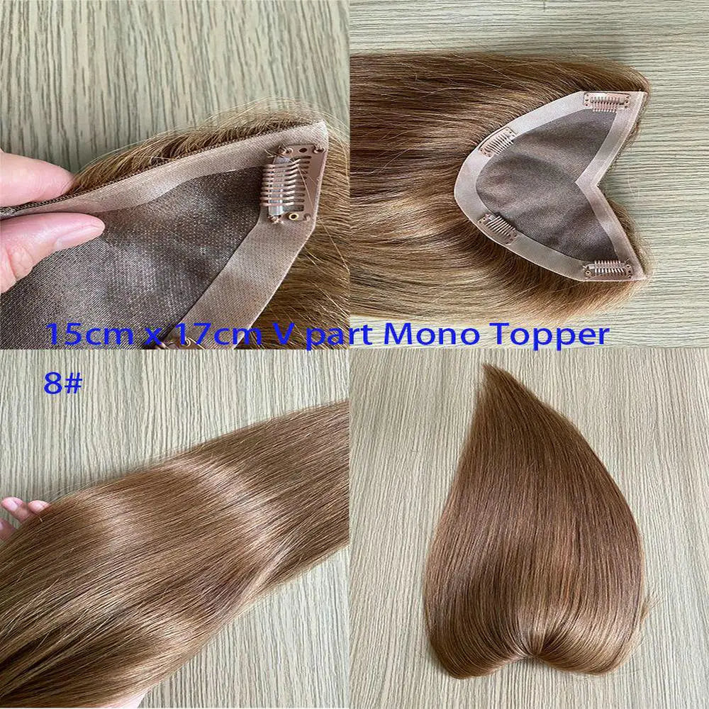 Human Hair Toupee Clip In Extensions for Women Natural Hair Topper