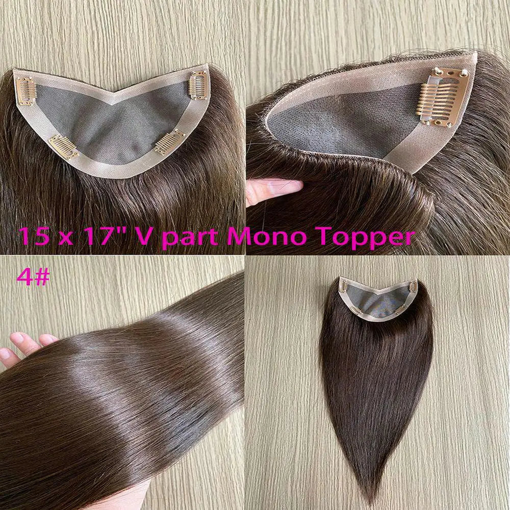 Human Hair Toupee Clip In Extensions for Women Natural Hair Topper