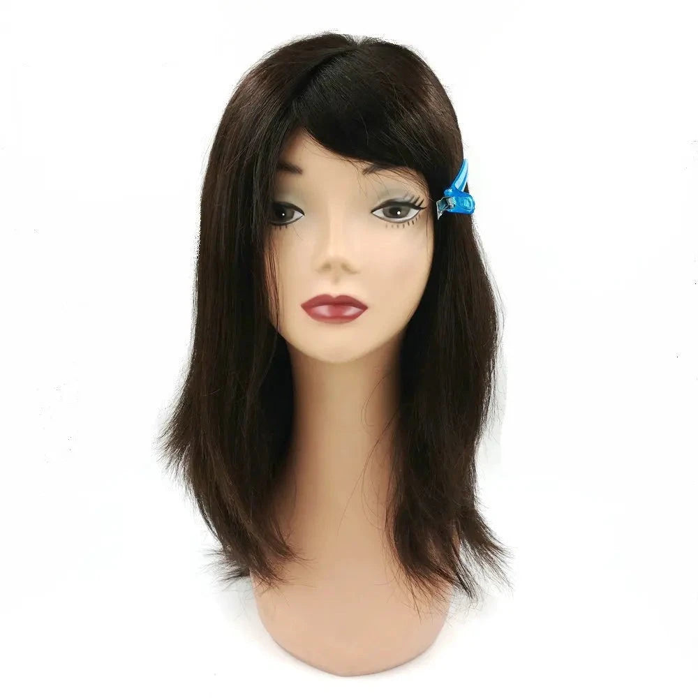 Remy Hair Wig Brown Lace and Poly Coating Replacement for Women