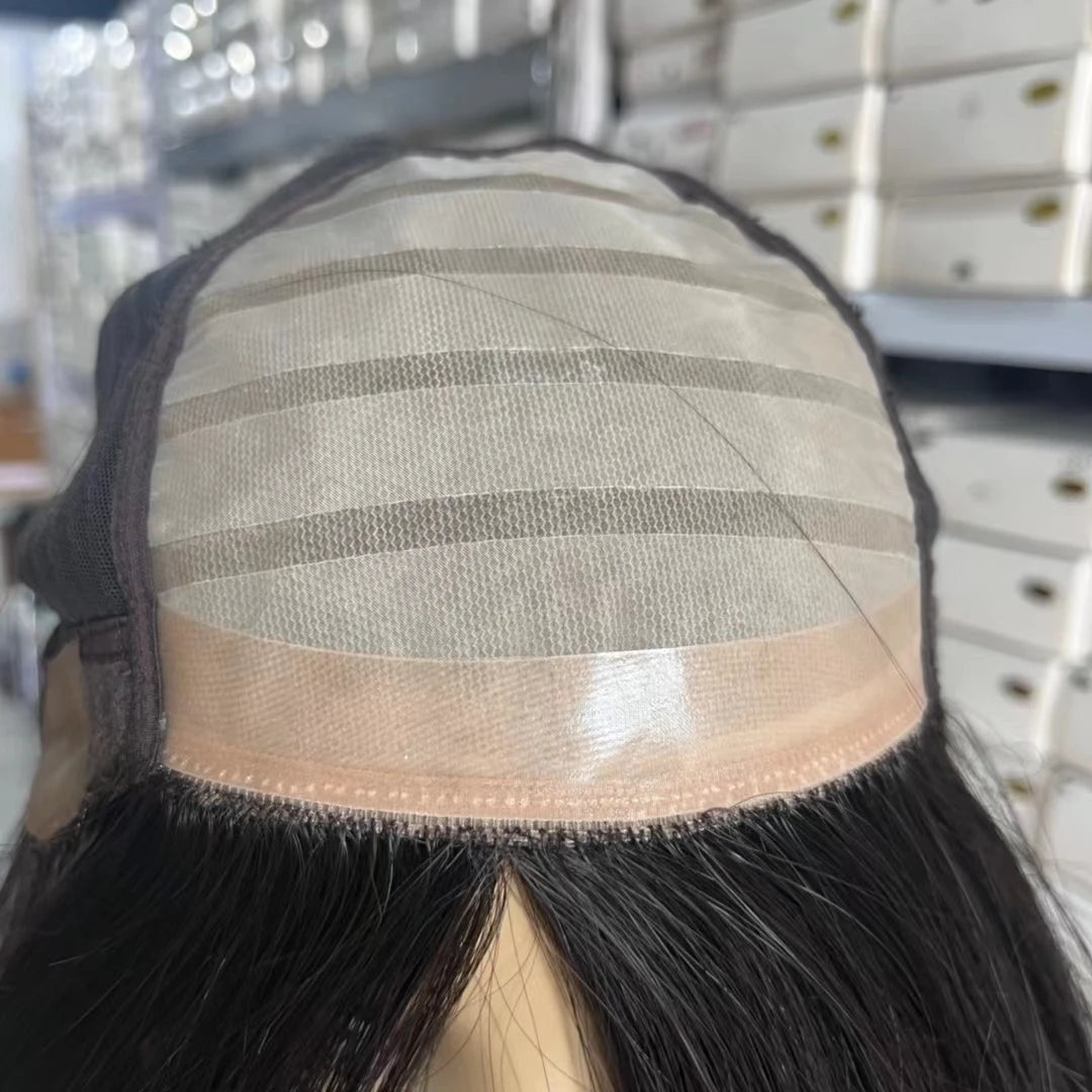 Remy hajból készült paróka, barna csipkével és polisztirol bevonattal, póthaj nőknek