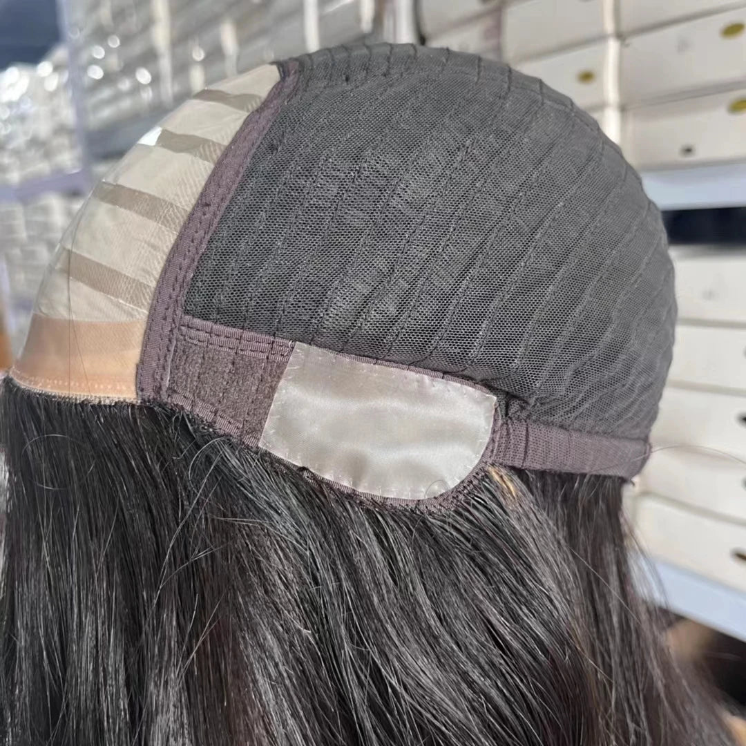 Remy hajból készült paróka, barna csipkével és polisztirol bevonattal, póthaj nőknek