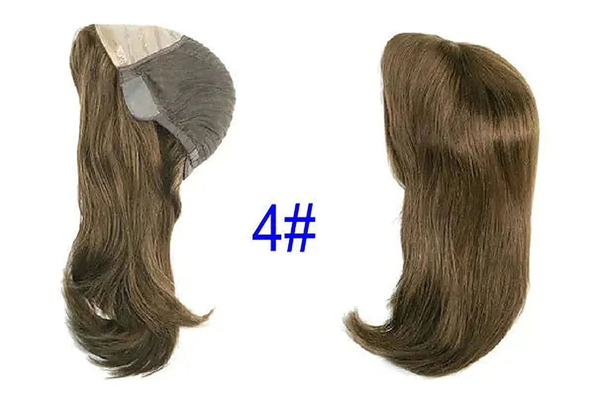 Remy Hair Wig Brown Lace and Poly Coating Replacement for Women - front hairline view 8