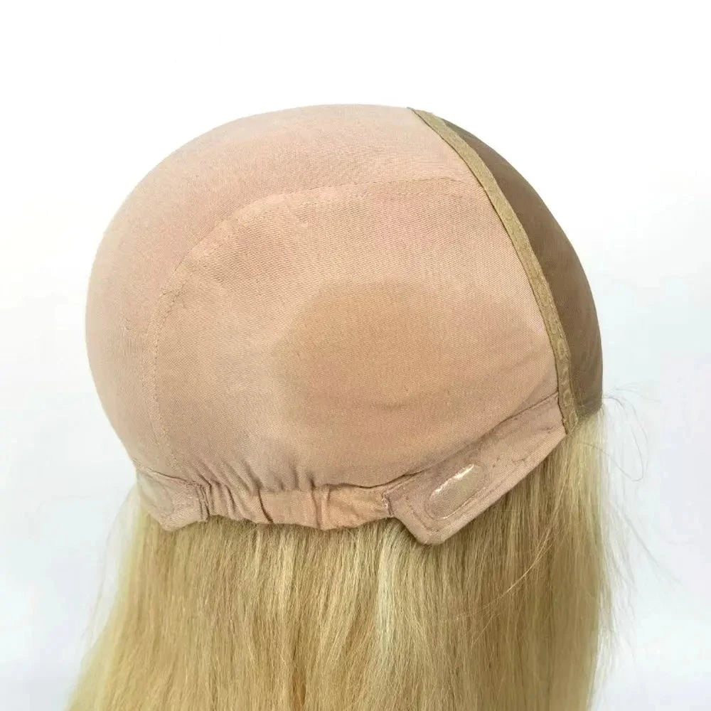 Blonde Silk Base Remy Human Hair Wig Brazilian Pixie Cut Lace Top