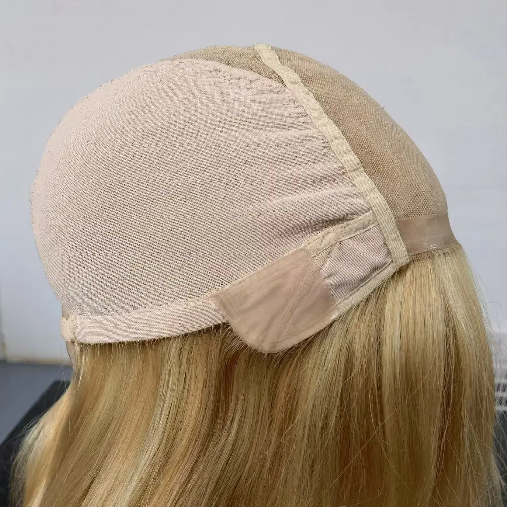 Blonde Silk Base Remy Human Hair Wig Brazilian Pixie Cut Lace Top