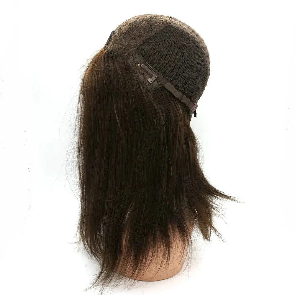 Straight Kosher Wig Silk Top Certified Remy Hair Sheitels Hairpiece for Women