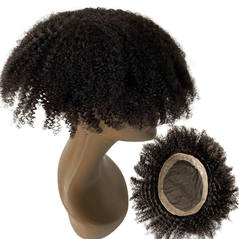 Root 6mm Wave Unit Human Hair Mono Toupee for Black Men