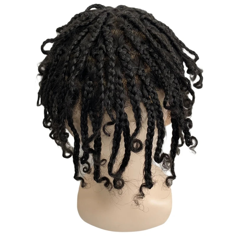 Braids Full Lace Toupee for Black Men 8"x10" - product view