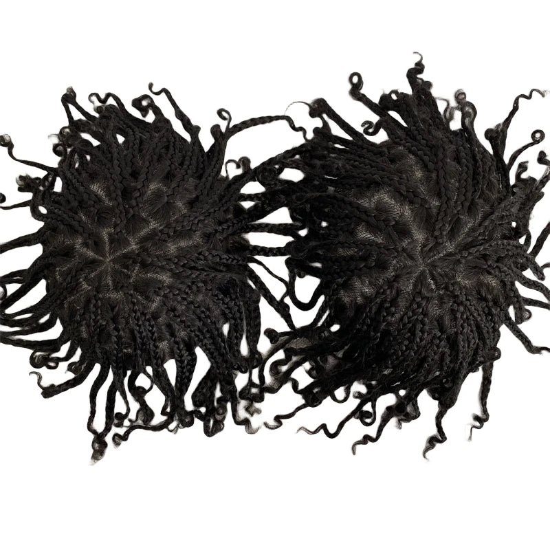 Fonott teljes csipkés tupé fekete férfiaknak, 8"x10"