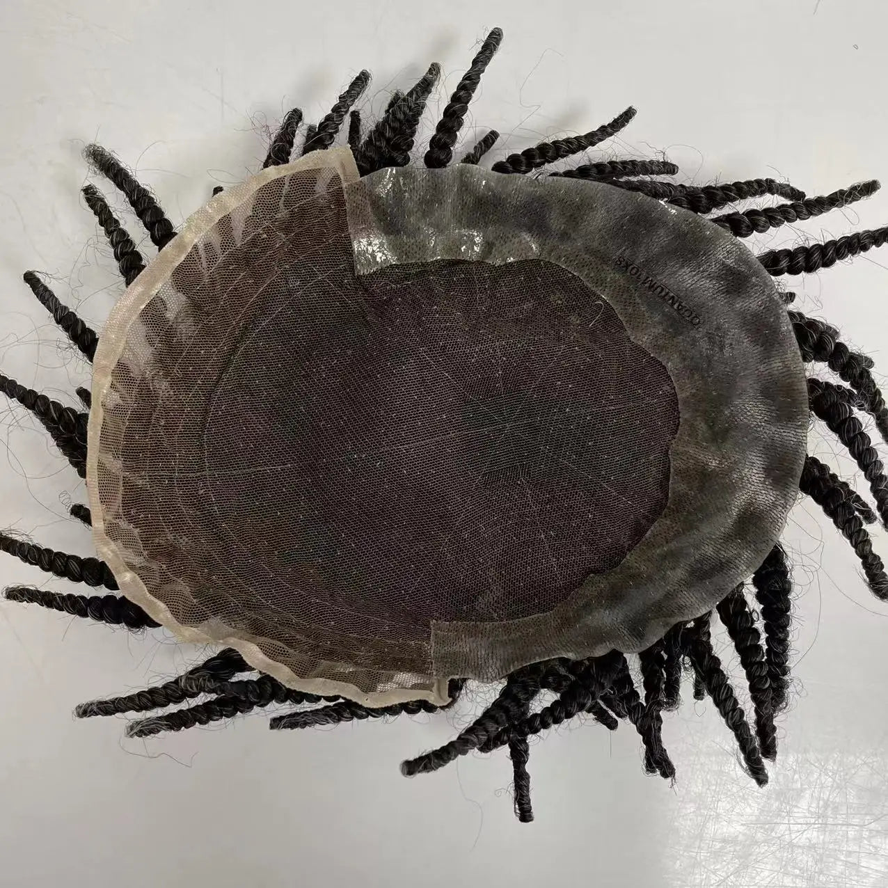 Afro fonott Q6 csipkés homlokpóthaj férfiaknak