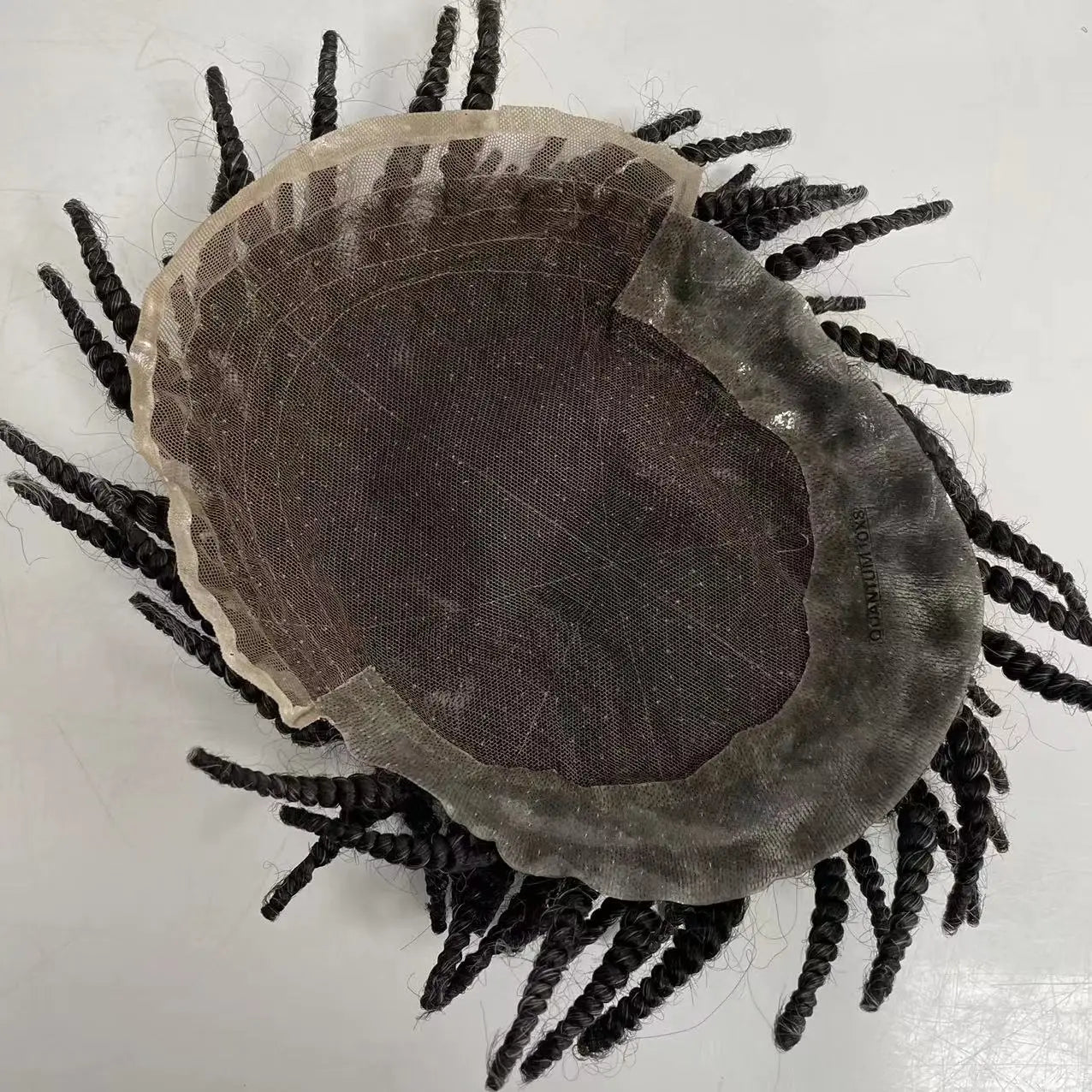 Afro fonott Q6 csipkés homlokpóthaj férfiaknak