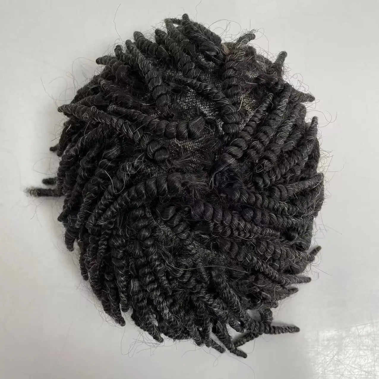 Afro fonott Q6 csipkés homlokpóthaj férfiaknak