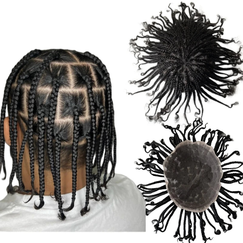 Indiai Szűz Emberi Haj Teljes Csipkés Tupé Box Fonásokkal 8x10 Sötétbarna Férfiaknak