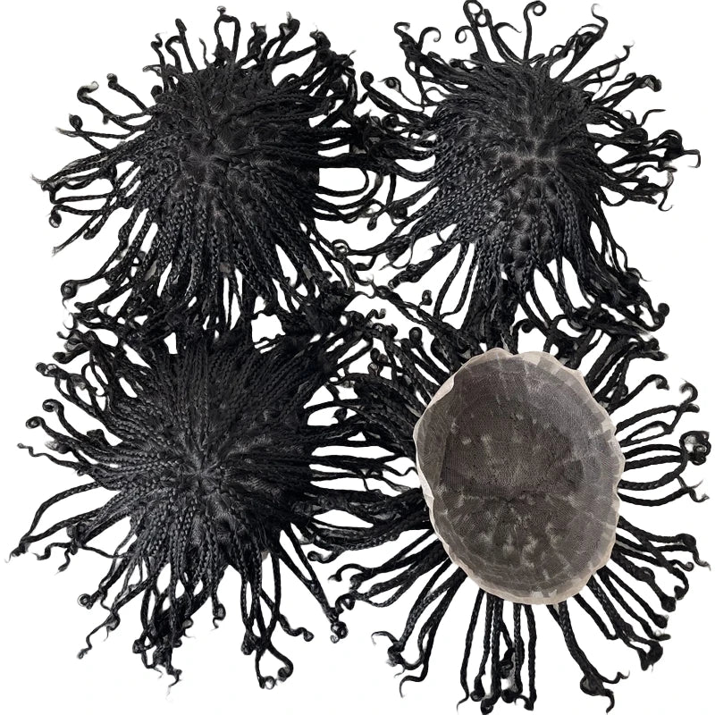 Indiai Szűz Emberi Haj Teljes Csipkés Tupé Box Fonásokkal 8x10 Sötétbarna Férfiaknak