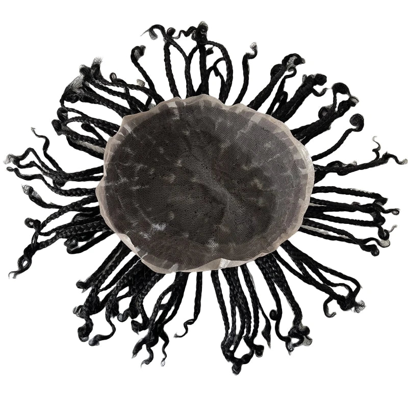 Indiai Szűz Emberi Haj Teljes Csipkés Tupé Box Fonásokkal 8x10 Sötétbarna Férfiaknak