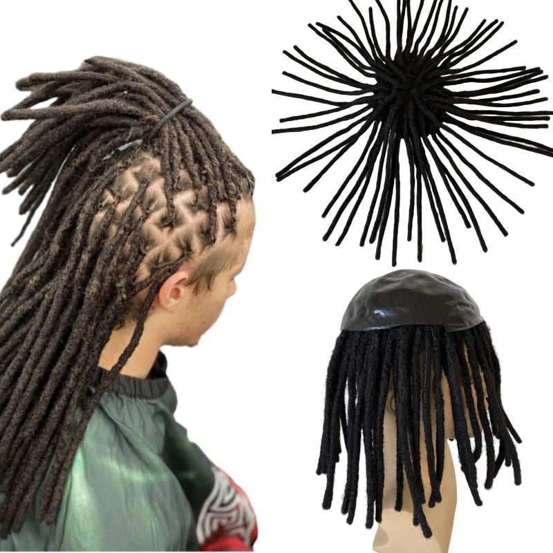 Unidad de reemplazo de cabello humano de rastas con base de piel para ...