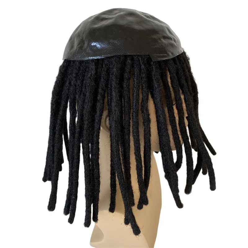 Dreadlocks menselijk haar vervangende huid unit voor zwarte mannen